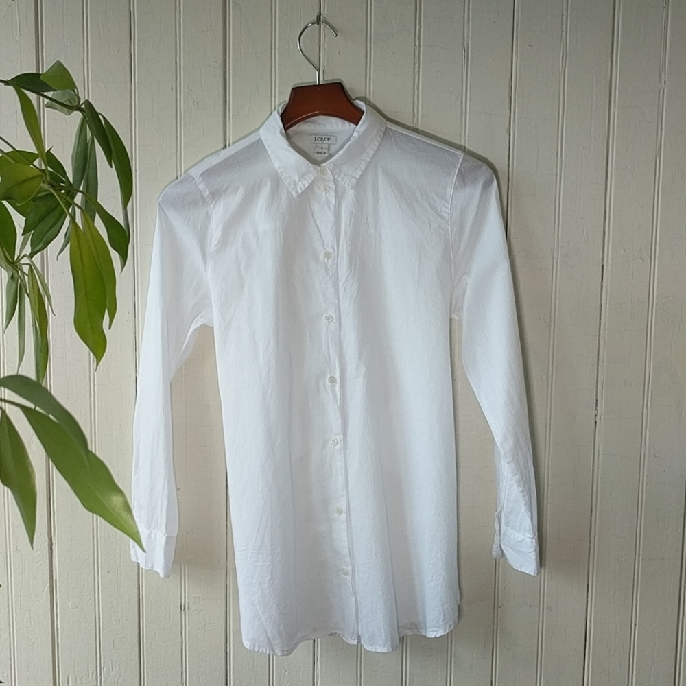 J. Crew white tie back %100 cotton button shirt S - Picture 3 of 5